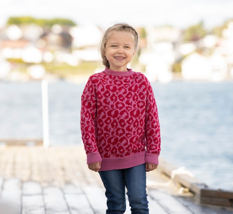 Leopard genser cerise