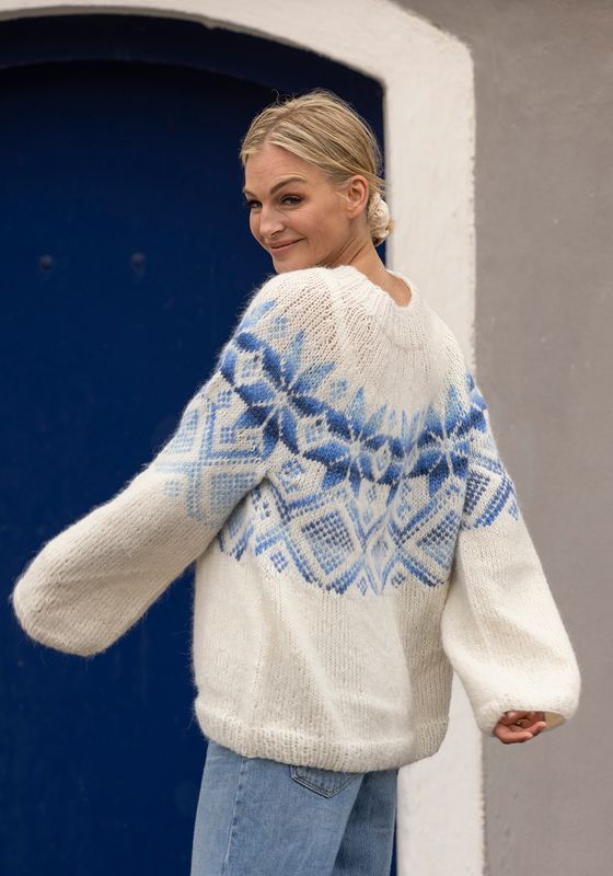 Luna genser natur/multi blå