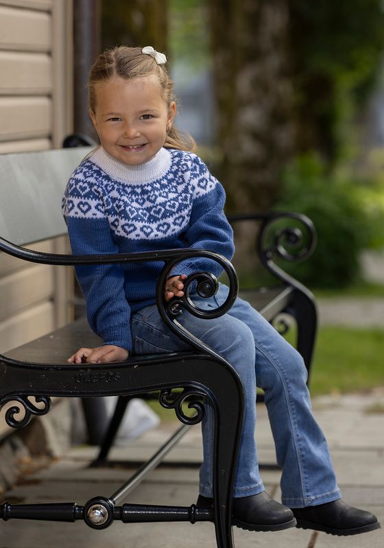 Hjerte genser himmelblå