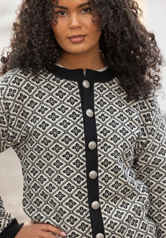 Elida kofte Hvit/svart