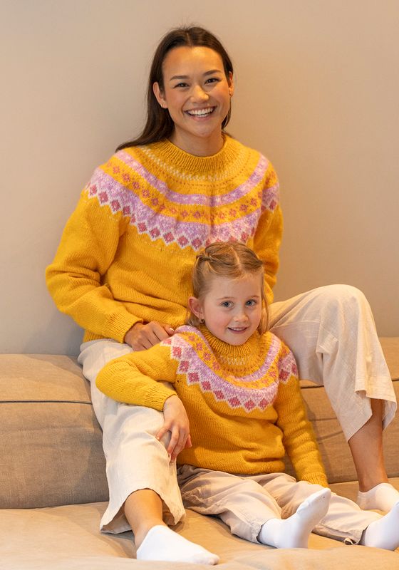 Fjellbris genser barn gul