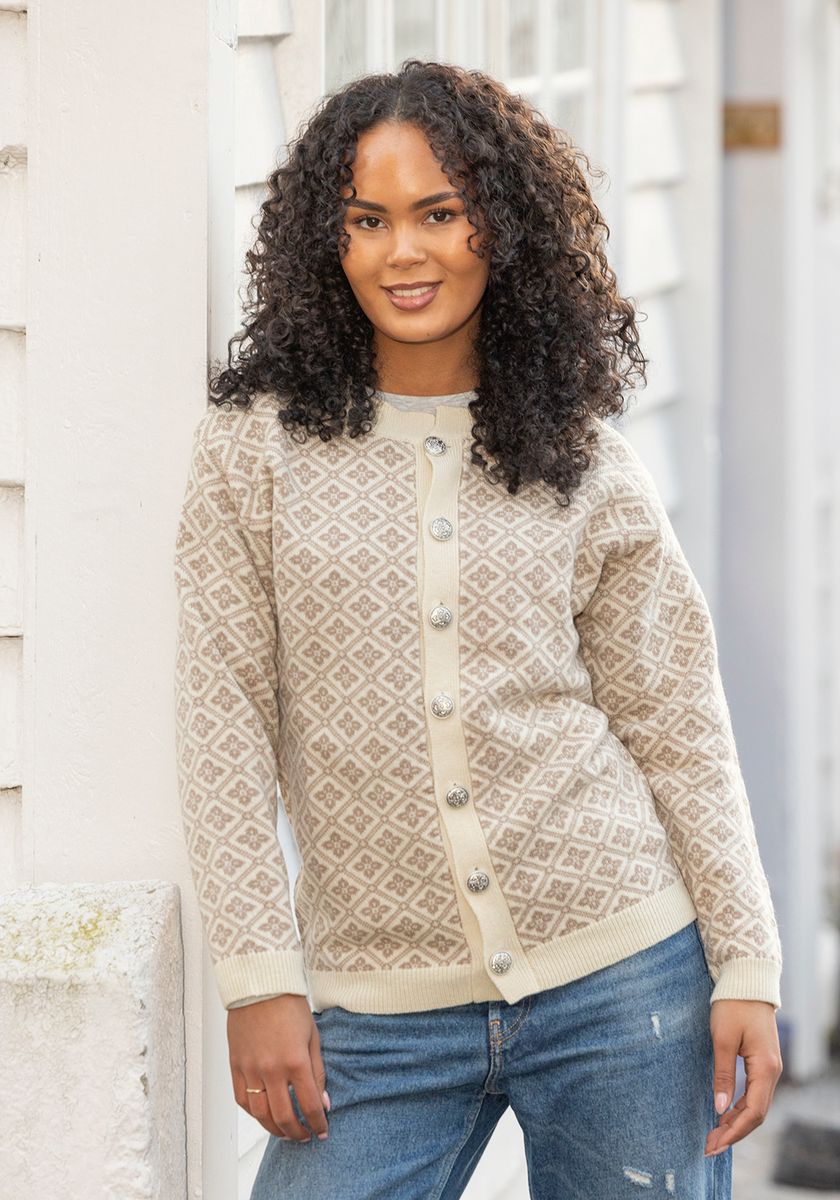 Elida kofte Beige/hvit