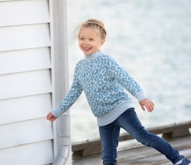 Leopardgenser lys blå