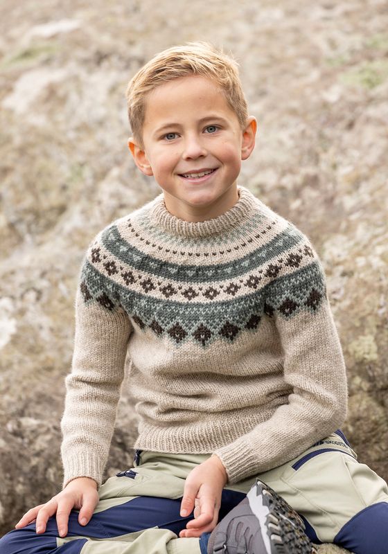 Fjellbris genser barn perlegrå